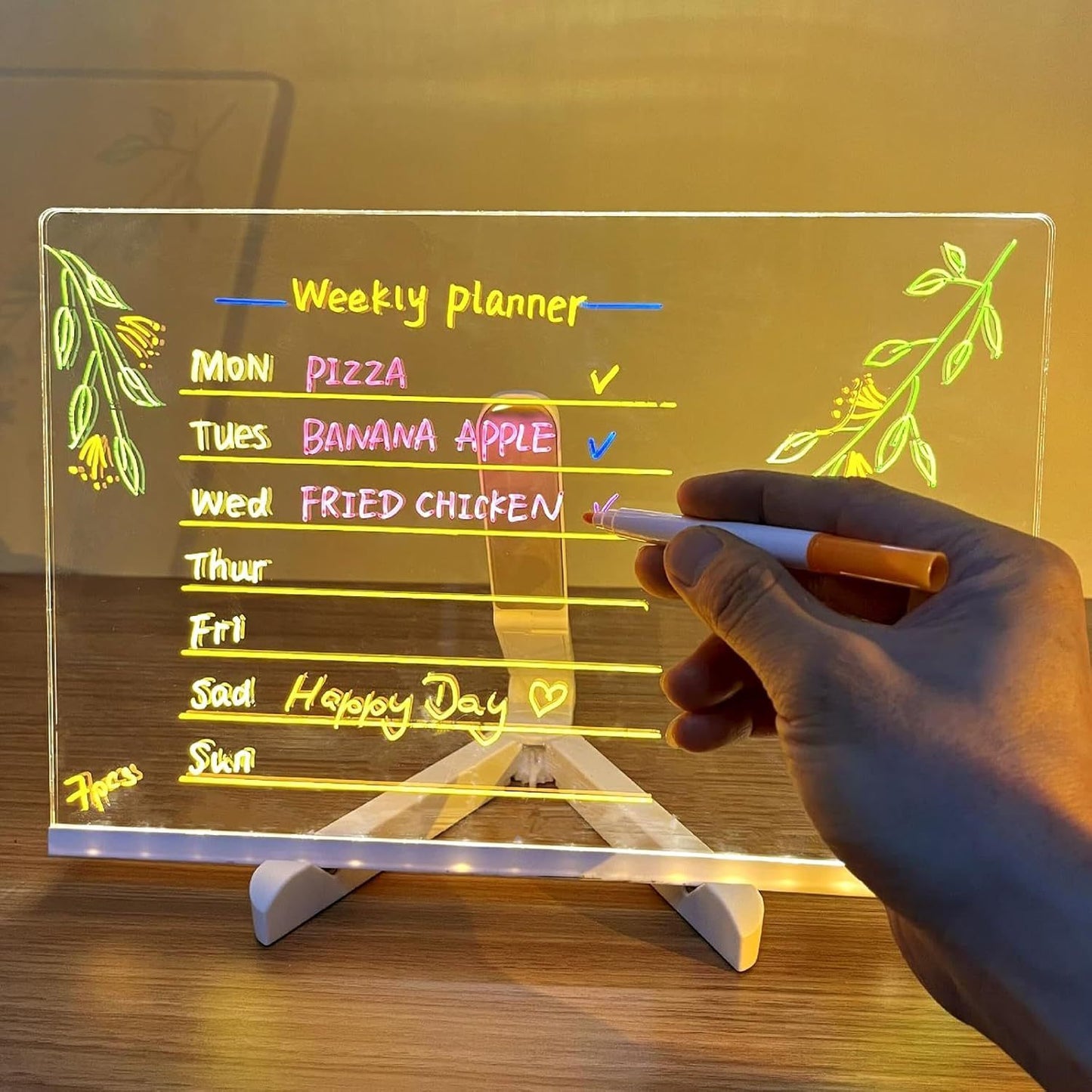 Color LED Acrylic Memo Board Desktop DIY